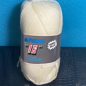 NWT Patons “16” 16 ounce 4 Ply Super Value Yarn in Cream #1508